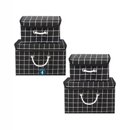 Aura Black Set of 4 Reusable Drawer Organiser Organisers-20