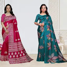 KANOODA Pack Of 2 Ethnic Motif Printed Saree-picture-42