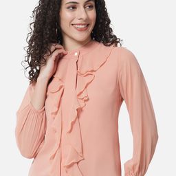 OTIRA Mandarin Collar Georgette Top-image-40