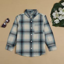 The Lion and The Fish Boys Comfort Tartan Checks Opaque Checked Casual Shirt-image-94