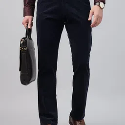 Hancock Men Comfort Slim Fit Easy Wash Corduroy Formal Trousers-image-31