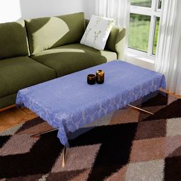 Kuber Industries Blue Floral Anti-Skid Plastic 4-Seater Table Cover-33