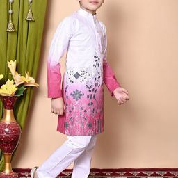 NFC CREATION Boys Embroidered Regular Thread Work Kurta with Pyjamas image 5