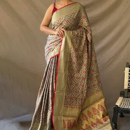 all about you Woven Design Zari Pure Silk Patola Saree-picture-42