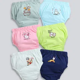 MooNKids Kids Pack Of 6 Printed Pure Cotton Basic Bloomers R1-MK_Bloomer_612-35
