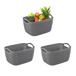 Kuber Industries Grey Set of 3 Regular Multi-Utility Organisers-0