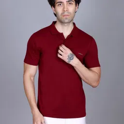 Dzant Men Air Max Solid Polo Collar Cotton T-shirt-picture-5