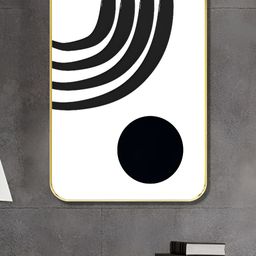 Livin'luxe Black & White Geometric Printed Wall Art-picture-0