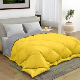tundwal's Grey & Yellow Geometric Heavy Winter Double Bed Comforter-image-90