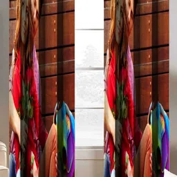 Aura Red & Blue 2 Pieces Floral Printed Door Curtains-image-30