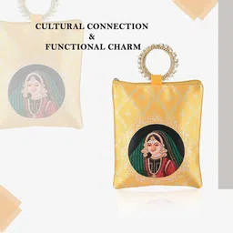 Kuber Industries Printed Structured Handheld Bag with Applique image 2