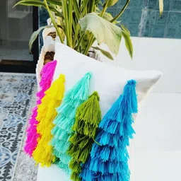 THROWPILLOW White & Multicoloured Embellished Square Cushion Covers image 3