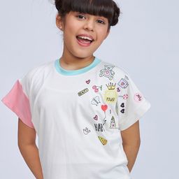 Peppermint Girls Print Cotton Boxy Top-image-22