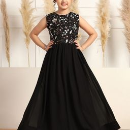 FASHION DREAM Girls Floral Embroidered Gown Dress-image-32
