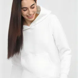 SZN Women White Long Sleeves Hooded Sweatshirt-picture-22