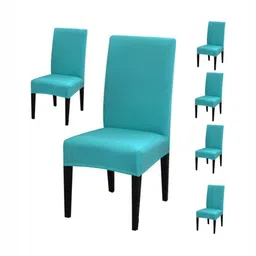 GIFTS ISLAND Set Of 6 Teal Blue Chair Covers-16