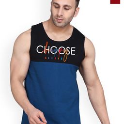 SLOWLORIS Pack Of 2 Typography Printed Cotton Gym Vest-picture-15