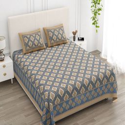 CHICERY Multicoloured Floral 210 TC King Bedsheet with 2 Pillow Covers-image-55