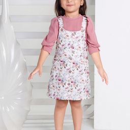 Peppermint Infant Girls Floral Printed Dungarees-image-65