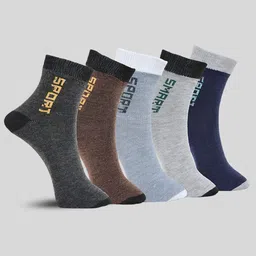 MJE Pack Of 5 Printed Mid Rise Ankle Length Socks-image-98