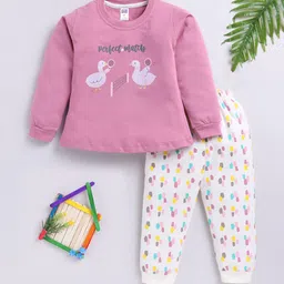 Nottie Planet Girls Printed T-shirt with Trousers-image-76