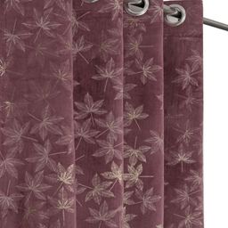 Aura Violet & Gold-Toned 3 Pieces Floral Printed Velvet Long Door Curtains-picture-17