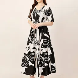 all about you Abstract Print Fit & Flare Midi Dress image 3