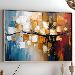 Myntra Elegant Homes Brown & White Abstract Printed Canvas Wall Art-image-98
