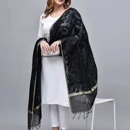 LOOM LEGACY Woven Design Cotton Chanderi Dupatta-38