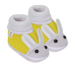 NESKA MODA Kids-Unisex Yellow Cotton Booties-picture-45