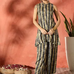 InWeave Women Abstract Printed Kurti Palazzo Set-picture-53
