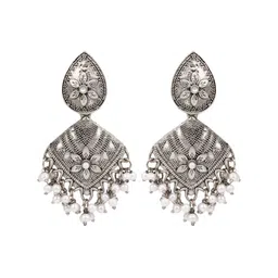 Anvik Silver Plated Beaded Contemporary Drop Earrings-75