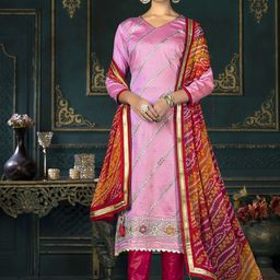 SAINOOR Embroidered Pure Cotton Semi-Stitched Dress Material-picture-28