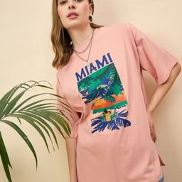ANJIR Women Graphic Printed Round Neck Cotton Oversized T-shirt-image-19