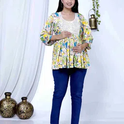 MIRJAI Women Floral Printed Longline Maternity Top-picture-33