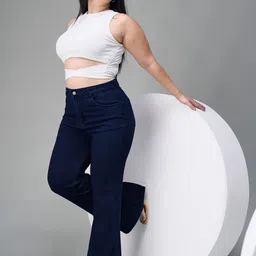 Miss Chase A+ Women Bootcut High-Rise Slash Knee Stretchable Jeans-image-72