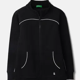 United Colors of Benetton Boys Regular Fit Mock Neck Long Sleeve Front-Open Sweatshirt-picture-43