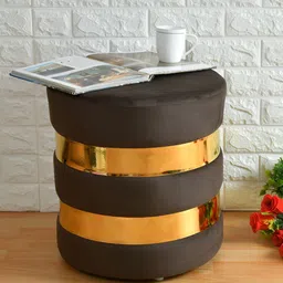 Shadowkart Grey Wooden Mudda Pouffe Ottoman-image-36