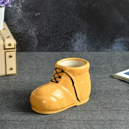 CLIO'S HERITAGE STORE Yellow Ceramic Shoe Shape Table Planter-image-59
