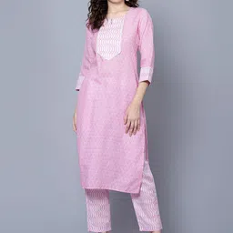SANTOPERA DESIGNER Women Floral Printed Regular Kurta with Trousers-picture-37