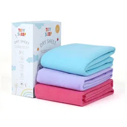 TIDY SLEEP Pink & Blue 3 Pieces Waterproof & Reusable Bed Protector Baby Drysheet-image-69