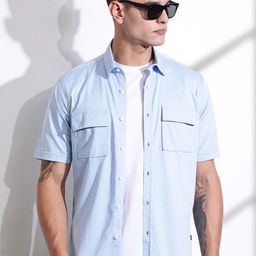 Thomas Scott Men Classic Slim Fit Spread Collar Solid Cotton Casual Shirt-image-26