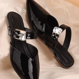 Try Me Women Pointed Toe Mules with Buckles-17