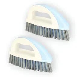 ARPANA BRIGHT Blue & White 2 Pieces Iron Shape Cloth Washing Brush-44