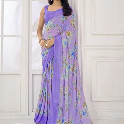 KALINI Floral Poly Chiffon Saree-image-95