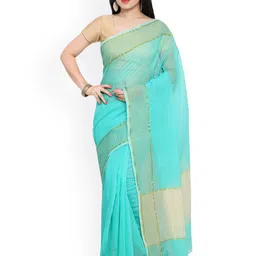 Anouk Rustic Solid Saree With Zari Border-33
