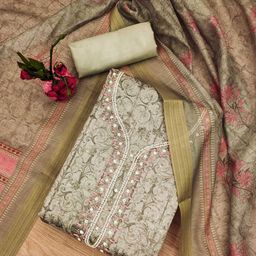 LeeliPeeri Designer Floral Printed Beads And Stones Unstitched Dress Material-image-70