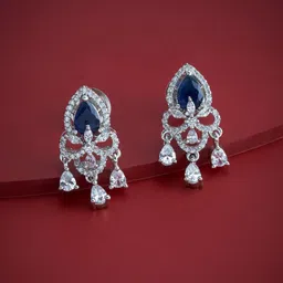 Kushal's Fashion Jewellery Rhodium-Plated Classic Zircon Studded Studs-0