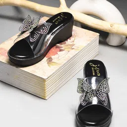 JM Looks Platform Sandals with Bows-34