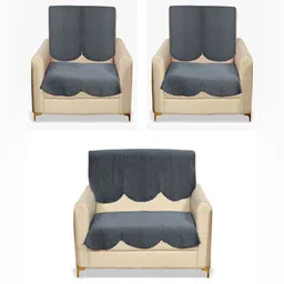 Fashion Throw Grey Solid Velvet Sofa Cover-image-45